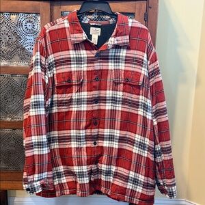 NWOT: Men’s L.L. Bean Traditional Fit Plaid Shirt with Fleece Lining, Size XXL